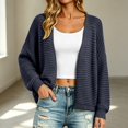 thumbnail image 5 of Womens Cardigan Sweaters Casual Shirts for Women Workout Tops for Women Baggy Shirts Knit Long Sleeve Shirts Plus Size Summer Outfits Cute Tops,Dark Blue,A, 5 of 6
