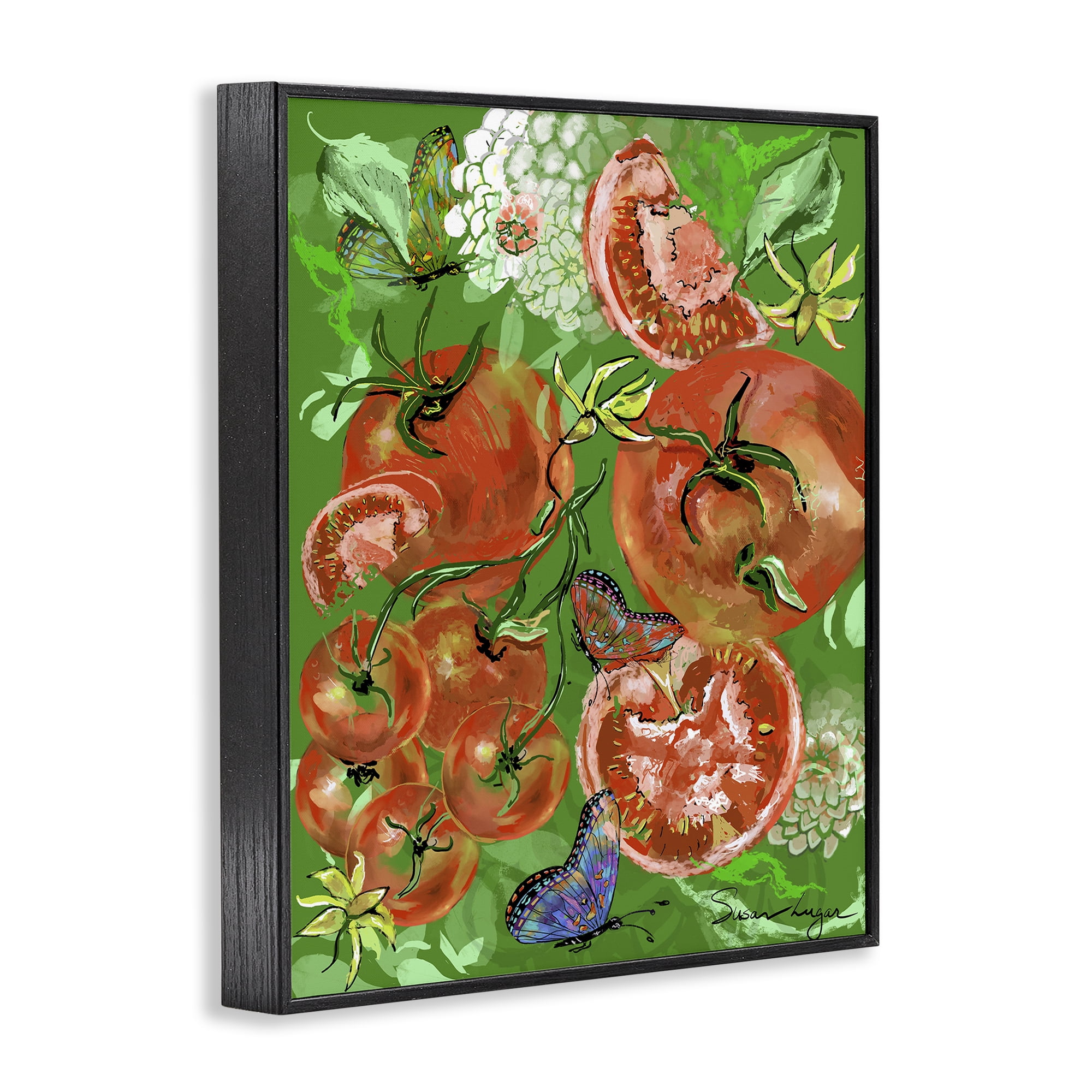 Stupell Industries Tomatoes Swirl Collage Black Framed Giclee Art, design by Susan Lugar