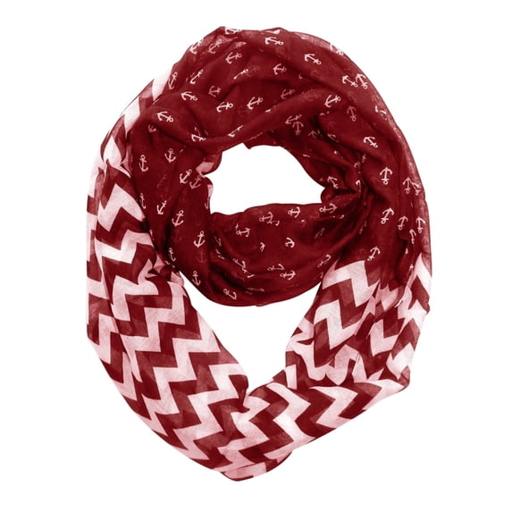 Peach Couture All season Infinity Loop Scarves Chevron Anchor Print