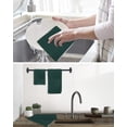 thumbnail image 5 of Pure Dark Green Kitchen Dish Towels for Drying Dishes Set of 2, Simple Solid Color Waffle Weave Microfiber Hand Tea Bathroom Towels Quick Dry & Absorbent Towel 15.7x23.6, 5 of 7