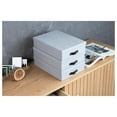 thumbnail image 6 of Bigso Oskar Canvas Fiberboard Document Letter Box - File Organizer Box for Important Paperwork - Document Storage with a Lid & Handle - 3.3 in x 10.2 in x 13.8 in - 3 Pack - Blue, 6 of 8