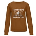 thumbnail image 4 of Mujeres Casual Manga Completa Cuello Redondo Tops Camisas Sueltas Blusa Jersey Estampado Sudadera Pompotops FGAJ18769, 4 of 5