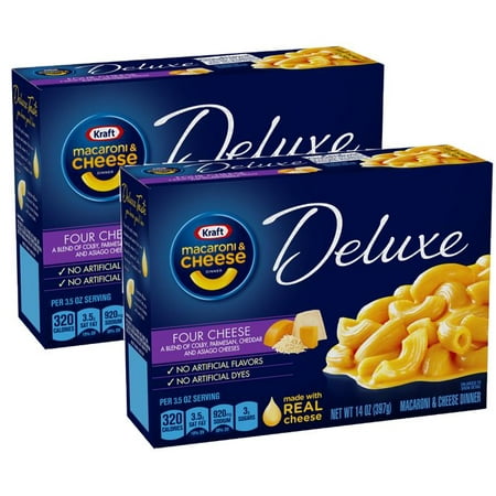 - (2 Pack) Kraft Deluxe Four Cheese Macaroni & Cheese Dinner, 14 oz Box