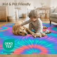 thumbnail image 4 of ODIKA 6'x9' Washable Area Rug Non-Slip, Easy Care, Ombre Wave Boho Swirl With Abstract Rainbow Hippie Gradient Tie Dye Refined for Family Room, Living Room, Master Bedroom, 4 of 7