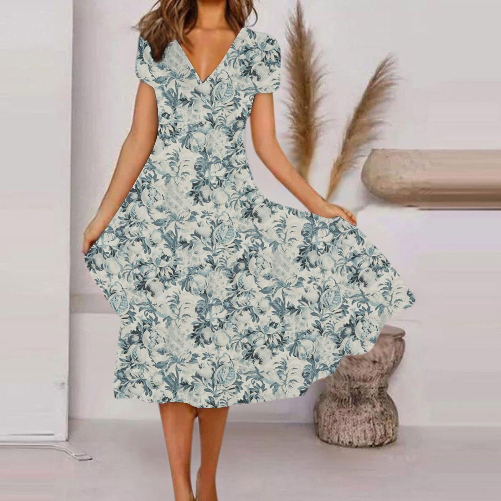 TIANEK Women Semi Formal Dress,Casual Ball Prom Gown Graduation Dress