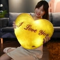 thumbnail image 4 of Hgallory Luminous Heart Shaped Polyester Throw Pillows for Bed Sofa Couch, Household Plush Cushion Decorative Pillow Indoor Outdoor, Love Style Home Decor Gift for Valentine, 12"x14", 1PC, Yellow, 4 of 6