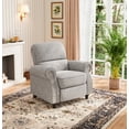 thumbnail image 2 of Homesvale Cari Push Back Recliner Chair with Nailheads, Light Gray Polyester, Living Room Recliner, 2 of 8