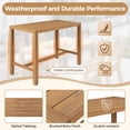 thumbnail image 6 of Harper & Bright Designs Outdoor Counter Height Dining Set for 4, 5 Pieces Acacia Wood Patio Dining Table with Slatted Design and Chairs with Cushions for Poolside Balcony Backyard, Light Teak, 6 of 19