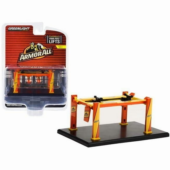 Adjustable Four-Post Lift BFGoodrich White and Red Four-Post Lifts Four-Post Lifts Series 4 1/64 Diecast Model by Greenlight