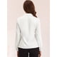 thumbnail image 3 of Blusa de Satén para Mujer Allegra K Camisa de Manga Larga con Botones para Trabajo de Oficina Blanco S, 3 of 6