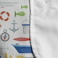 thumbnail image 4 of Marine Microwave Oven Cover, Cartoon Style Fishing Themed Illustration with Rods Boats Compass Anchor and Bait, Water Resistant Organizer with Pockets for Kitchen, 36" x 12", Multicolor, by Ambesonne, 4 of 4