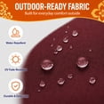 thumbnail image 4 of ROFIEJOX Outdoor Chair Cushions Set of 2, 19 x 19 x 3 Inch Water-Repellent Patio Seat Cushions with High-Resilience Foam, White Piping and Ties, Burgundy, 4 of 8