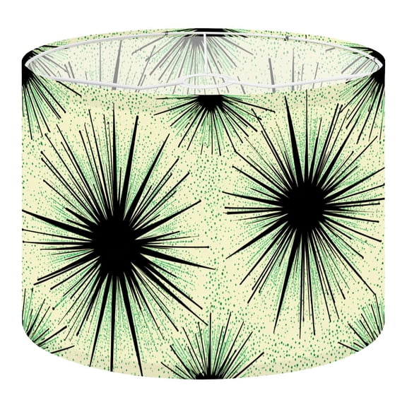 Linen Drum Lampshades Mid Century Modern Palm Springs Radiating Spiked Patterns 13"x13"x10" Light Shade for Table Lamps Floor Lamp Shades Lampshade Replacement Assembly Required