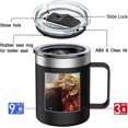 thumbnail image 2 of Taza de café aislada de acero inoxidable con asa vaso de 12 oz 360 ml con tapa para bebidas frías y calientes yuxing, 2 of 5