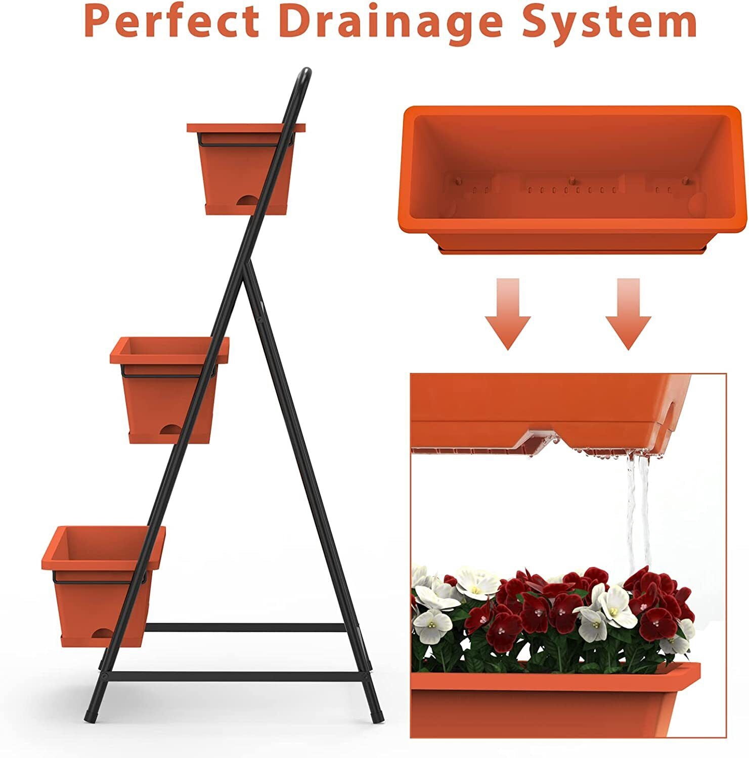3 Tier Vertical Raised Garden Bed Vertical Garden Planter Elevated Planter Boxes