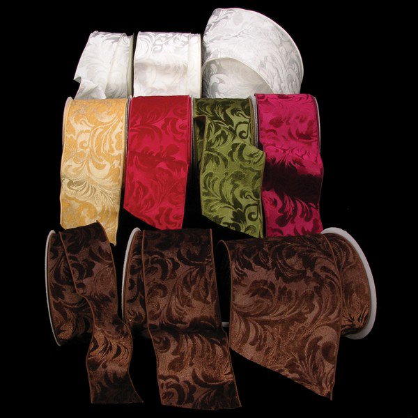 Chocolate Brown Floral Wired Craft Ribbon 2.5" x 20 Yards - Walmart.com