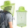 thumbnail image 5 of 2win2buy Net Hat with Neck Face Cover, Sun Hat with Mesh , Anti Mosquito Gnats Net Hat for Hiking, Backpacking,Camping-Green, 5 of 6