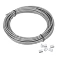 thumbnail image 1 of Uxcell 1/8" Wire Rope Vinyl Coated 33ft Steel Wire Cable with Crimping Sleeve Clear, 1 of 7