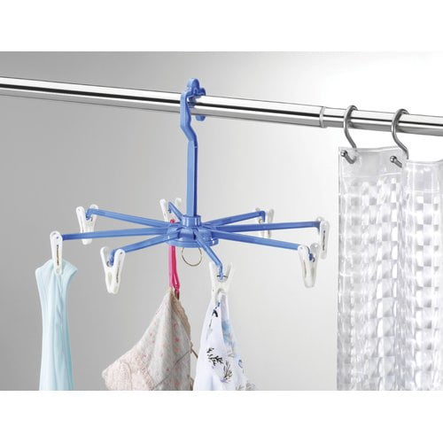 Whitmor Clip & Drip Hanger W/8 Clips Blue/White