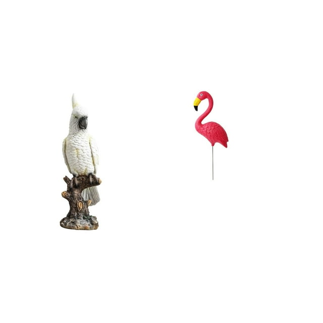 Figura de escritorio,Figura de loro para escritorio,oficina,decoración del hogar,Estatua de estaca de jardín,Adorno de flamenco para jardín,patio,porche,Estatua de
