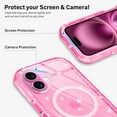 thumbnail image 4 of Petocase for iPhone 16 Plus Case,Clear [Non Yellowing] [Compatible with MagSafe] Shockproof Protection Rugged Heavy Duty Cover Case for iPhone 16 Plus 6.7",Clear Pink Glitter, 4 of 7