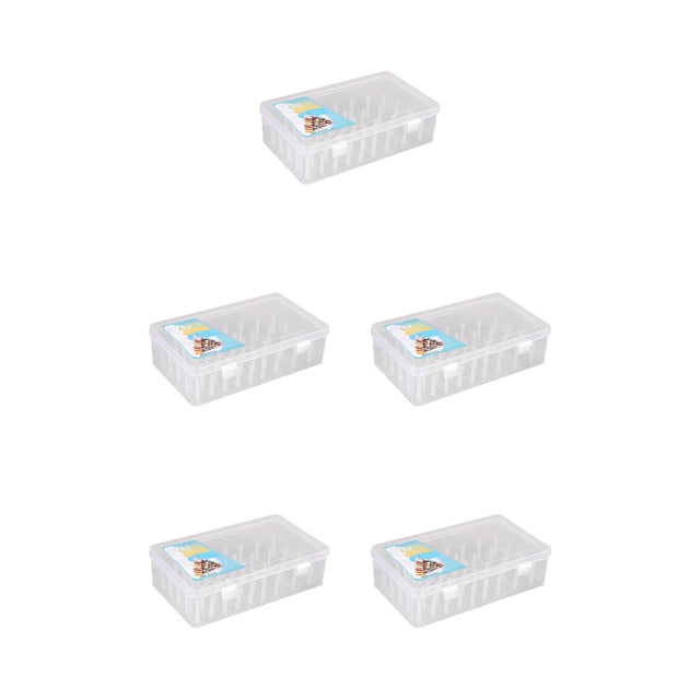 Caja de hilo de coser Injueey 42 carretes Almacenamiento gran capacidad Color Rosa Azul transparente