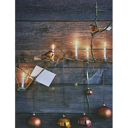 Battery Operated LED Lighted Scandinavian Christmas Canvas Wall Art with Timer 16" x 12 ...