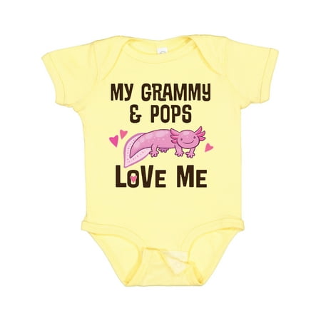 

Inktastic Grammy and Pops Love Me Axolotl Gift Baby Girl Bodysuit