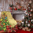 thumbnail image 3 of Xmas Tree Flannel Blanket, Christmas Soft Warm Blanket, All Season Decorative Throw Blanket, Lightweight Winter Red Gold Fleece Blankets for Bed Chair Sofa Couch Bedroom 60"X50", 3 of 6