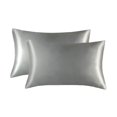thumbnail image 2 of Funda de almohada de seda sintética Funda de almohada Funda de almohada de lijado Funda de almohada de color sólido, 2 of 6