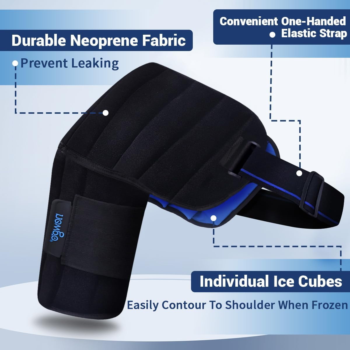 NEWGO Shoulder Ice Pack Wrap for Shoulder Pain Relief, 2 Hours Long Lasting Cold Pack, 1 Count