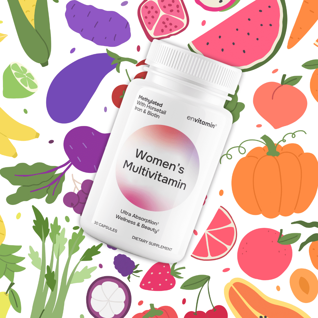 Womens Methylated Multivitamin Multimineral Horsetail, Iron, Biotin Complex with L Methylfolate for Ultra Absorption