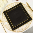 thumbnail image 2 of Efavormart 10 Pack | 10" Black / Gold Concave Square Hard Plastic Dinner Plates, Disposable Party Plates, 2 of 11