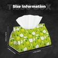thumbnail image 5 of Salouo Green Apple Pattern Long Tissue Box Cover Rectangular–Plus Size Tissue Box Holder Modern LeatheLarge Tissue Holder for Bathroom Car & Office Decor, 5 of 7