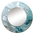 thumbnail image 2 of Designart "Shimmering Silver" Abstract Landscape Round Mirror Wall Décor Modern - Large Grey Round Mirror - Round Mirror 29" x 29" Inch, 2 of 5