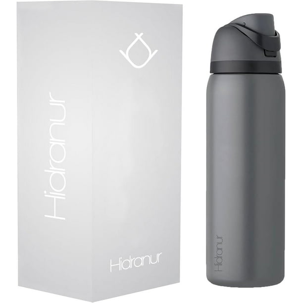 Termo Botella de Agua Hidranur 32 Oz Tapa Hermética Antifugas Gris
