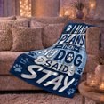 thumbnail image 6 of Dog Dad, Playful Pet Portrait Pattern, Warm Flannel Blanket for Living Room and Reading Nook with Detailed Artwork, Dog Lovers Father's Day Gift, Pet Lover Home Decor, 6 of 9