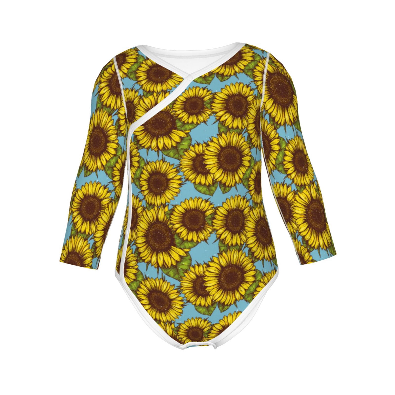 Picia Sunflowers for unisex-baby Long-sleeve Bodysuit,Newborn Baby Boy Girl Onsies Bodysuit-