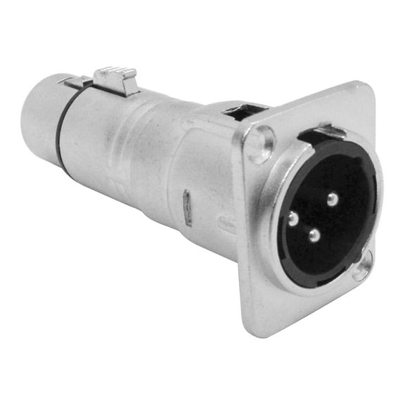 Seismic Audio XLR Male to Female Pass Through Feed Panel Mount Adapter - D Series Hole Pattern - SAPT281M