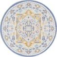 thumbnail image 1 of Unique Loom Whitney Medallion Border Rug 3' 3 x 3' 3 Round Sky Blue/Ivory, 1 of 2