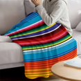 thumbnail image 3 of Colorful Striped Blanket Soft Cozy Warm Throw Blanket for Couch, Plush Fuzzy Flannel Fleece Blankets for Sofa, Boho Rainbow Stripes Abstract Lines Bed Blankets Lightweight Gifts for Women, 32"x48", 3 of 9