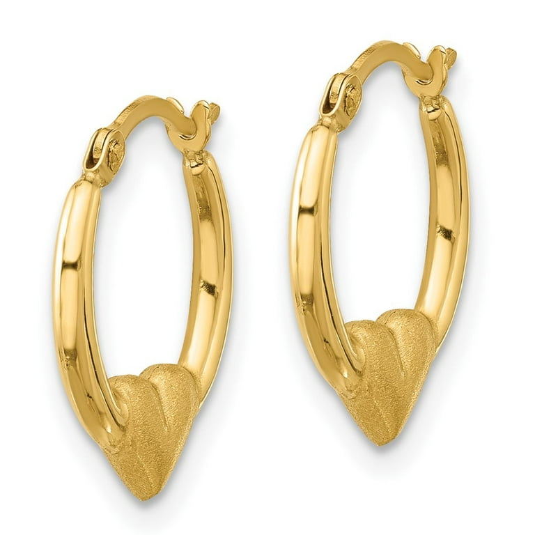 Woven Heart Hoop Earrings 14K Yellow Gold