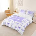 thumbnail image 2 of Manfei Coquette Purple Bowknot Duvet Cover Set For Girls,Purple 3D Letter M Monogrammed Bedding Full,Reversible,3-Piece(No Comforter), 2 of 6