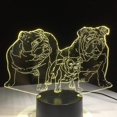 thumbnail image 3 of 3d Night Light3d Illusion Lamp Pug Dog Family Night Light Baby Animal Bulldog Luces LED Lámparas de mesa para decoración del hogar Lámpara de decoración con Touch For Best Feliz Sencillez, 3 of 4