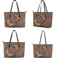 thumbnail image 2 of Kuiaobaty Butterfly Print Satchel Handbag for Women, Flowers Print Leather Tote Bag Purse with Adjustable Strap, Large Capacity Shoulder Handbag for Travel, Brown, 2 of 4