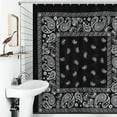 thumbnail image 3 of Bandana Pattern Shower Curtain Modern Home Bathroom Bathtub Decor Waterproof Fabric with Hooks, 3 of 6