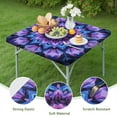 thumbnail image 4 of Purple Blue Tie Dye Pattern Square Fitted Tablecloth with Elastic Edge,Square Table Cover,Washable Elastic Table Cover for Home Kitchen Party Decor 36"x36", 4 of 6