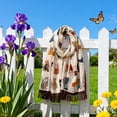 thumbnail image 7 of Byfri Cat Animal Print Fringed Shawl Scarf Beige 180x85cm Soft Wrap Travel Sun Protection for Women, 7 of 7