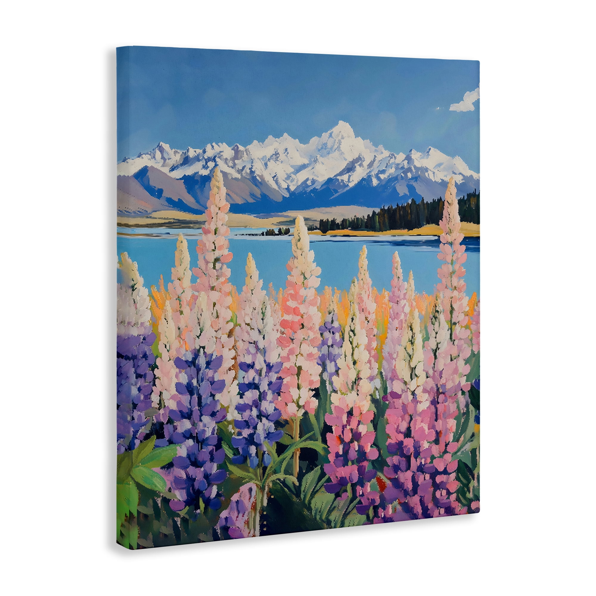 Stupell Industries Mountains & Wildflowers by Lake Canvas Wall Art, design by The Prints Vibe