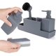 thumbnail image 1 of Wosthever Dispensador de jabón antideslizante de 8 piezas con dispensador de soporte de esponja de gran capacidad con esponja líquida de cocina Juegos de accesorios de baño Gris, 1 of 5